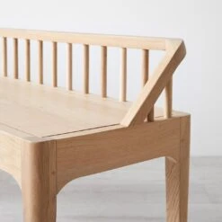 Spindle Oak Bench -Furniture Store web 101007 detail