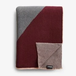 Turin Burgundy Knit Throw Blanket