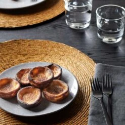 Onda Ochre Round Placemat -Furniture Store web onda ochre placemat grace gray salad charles tumblers