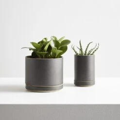 Hasami Black Large Planter And Saucer Set -Furniture Store web or social hasami black planters