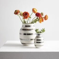 Omaggio Silver Medium Vase -Furniture Store web or social omaggio silver vases 1