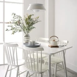 Omaggio Silver Medium Vase -Furniture Store white windsor dining for two room shot 4